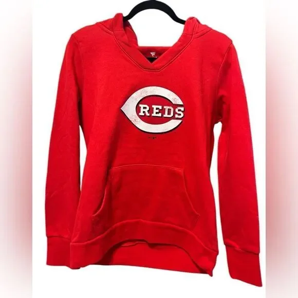NWT Fanatics Women’s MLB Cincinnati Reds Logo V Neck Pullover Hoodie - Size S - Picture 8 of 10